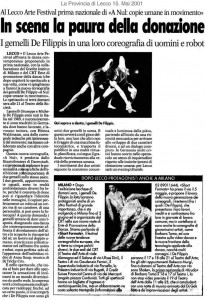 In scena la paura della donazione (ital.) In scena la paura della donazione (ital.)